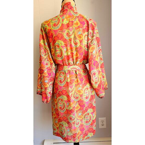 Josie Natori Floral Pink Kimono Belted Robe, Sz S, New - Picture 2 of 8